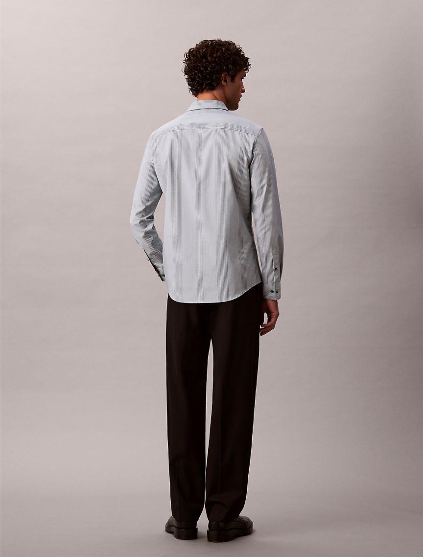 Yarn-Dyed Stripe Supima Stretch Slim Shirt Product Image