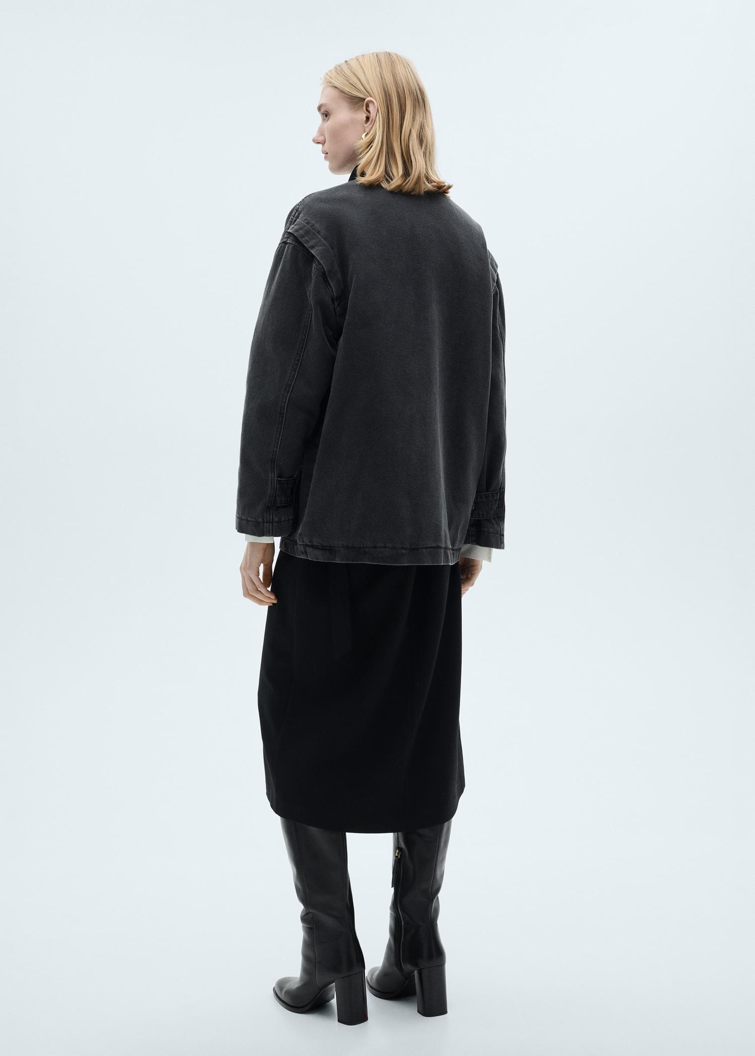 Jacket with corduroy collar pockets - Women | MANGO USA Product Image