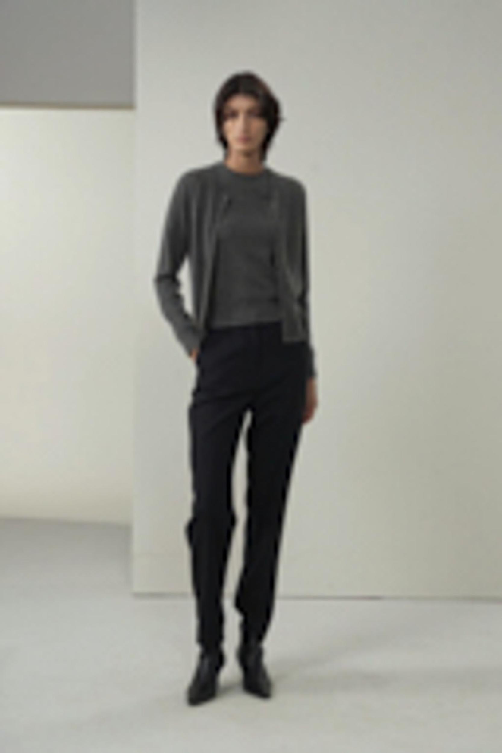 LILYSILK Women's Cashmere Cardigan | Fitted Crew Neck | 100% Cashmere | Soft & Breathable | Medium Gray | M Product Image