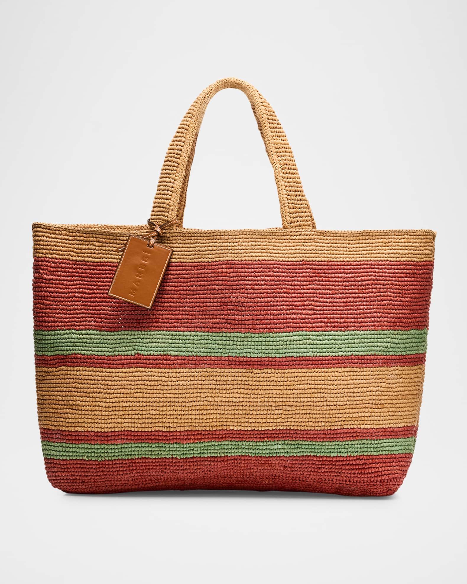 Sunset Large Striped Raffia Tote Bag Product Image