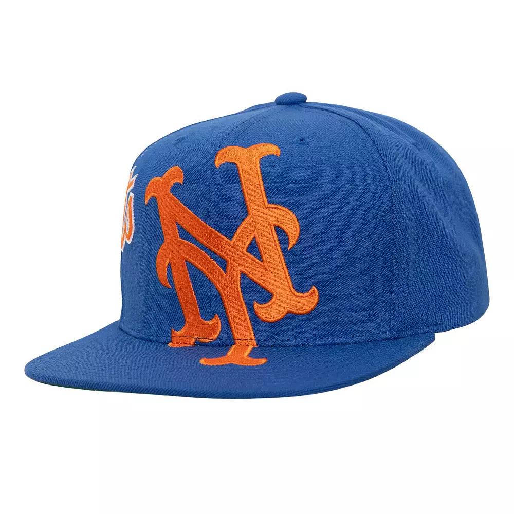Men's Mitchell & Ness  Blue New York Mets Big Time Snapback Hat Product Image