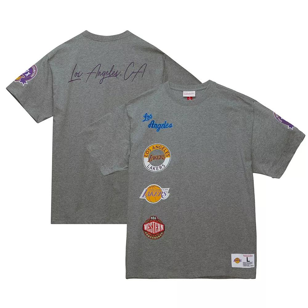 Men's Mitchell & Ness  Heather Gray Los Angeles Lakers City Collection T-Shirt, Size: XS, Grey Product Image
