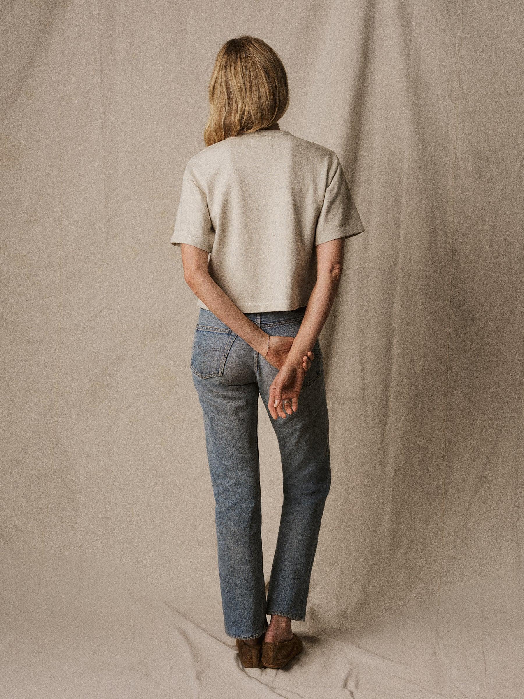 Heather Oat Field-Spec Boyfriend Crop Tee Product Image