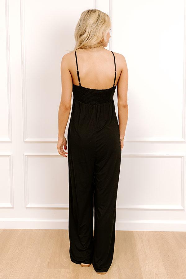 Block Party Ready Wide Leg Jumpsuit in Black Product Image