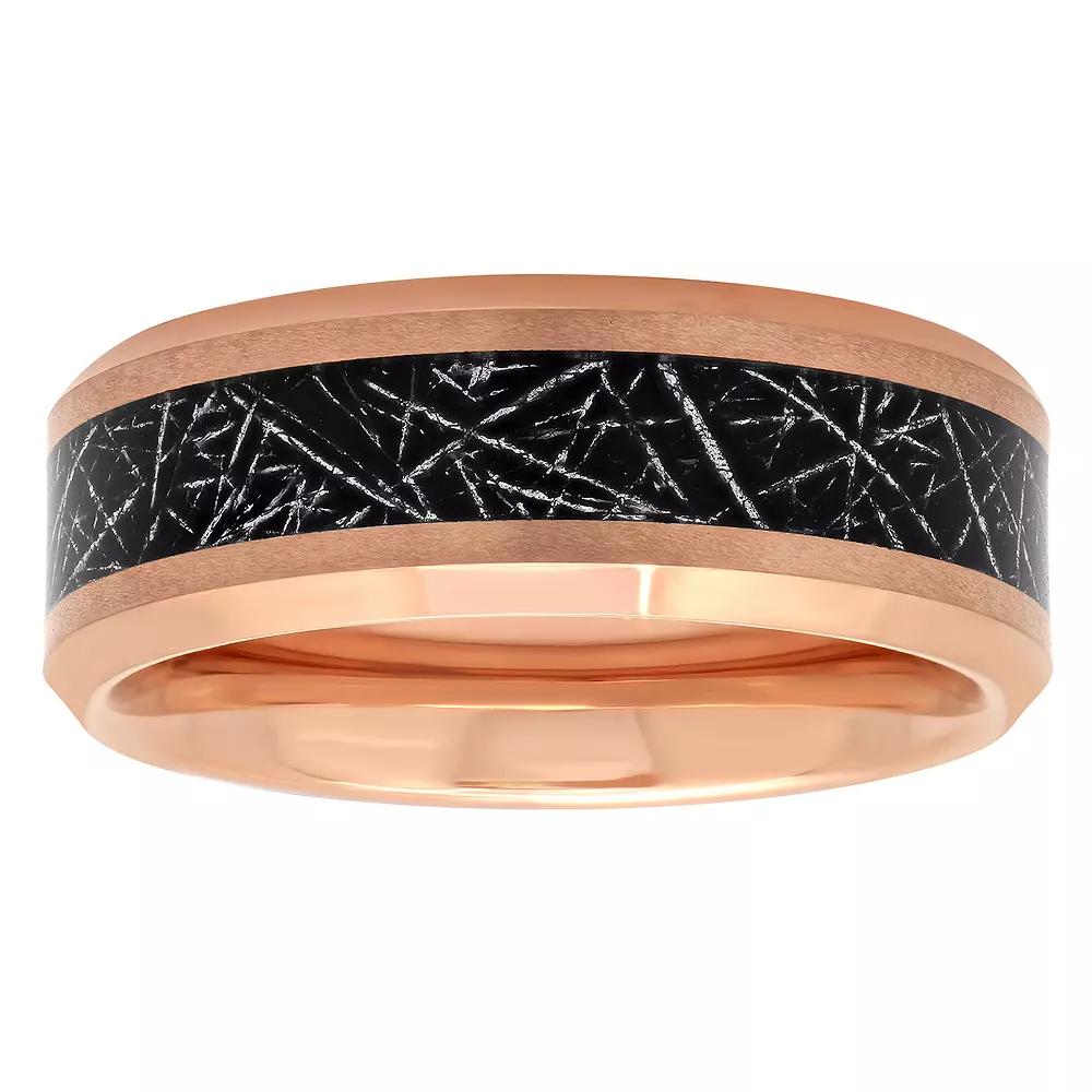 Mens Jewelry Nation Tantalum Rose Gold Tone Carbon Fiber Fashion Wedding Band Pink Tone Product Image