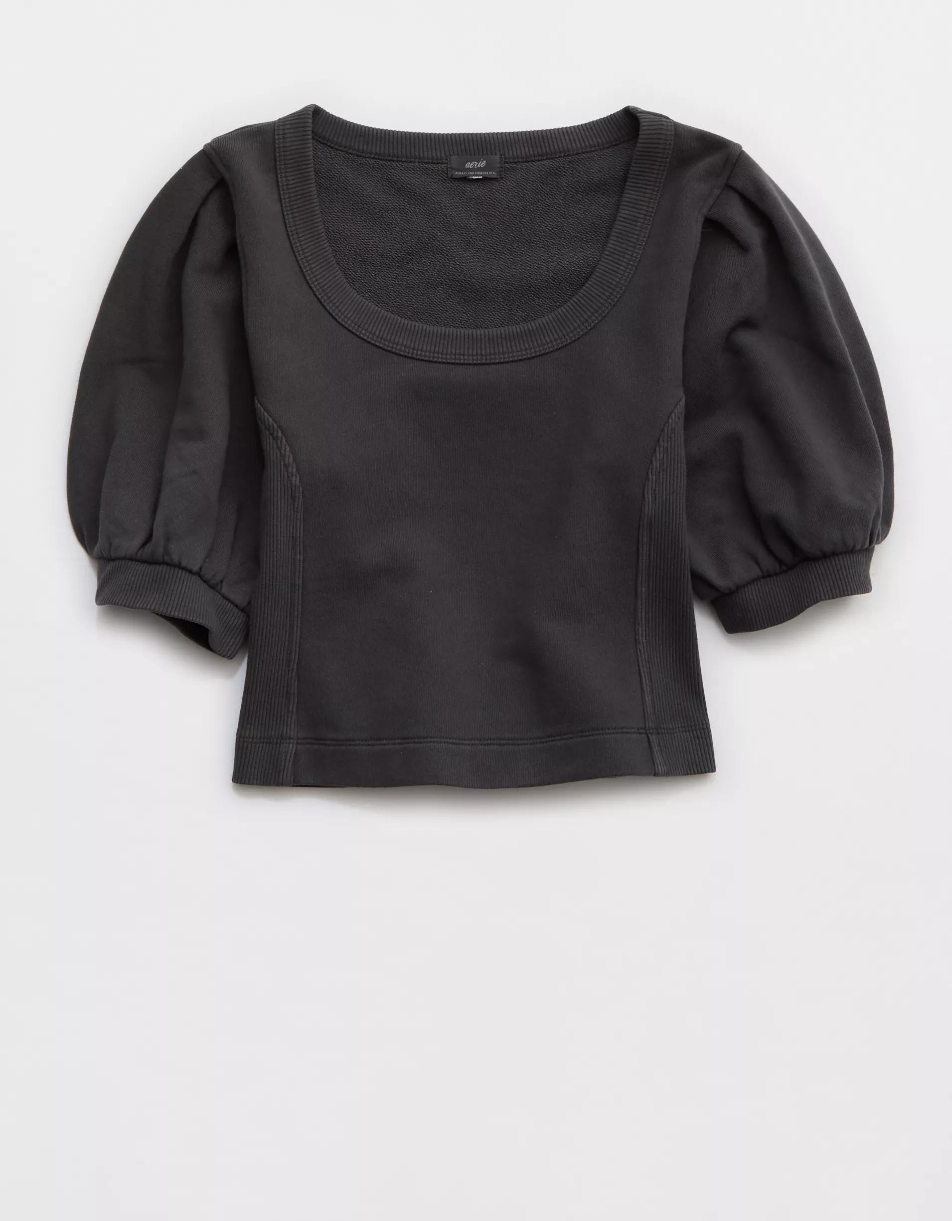 Aerie Seams Right Short Sleeve Sweatshirt Product Image