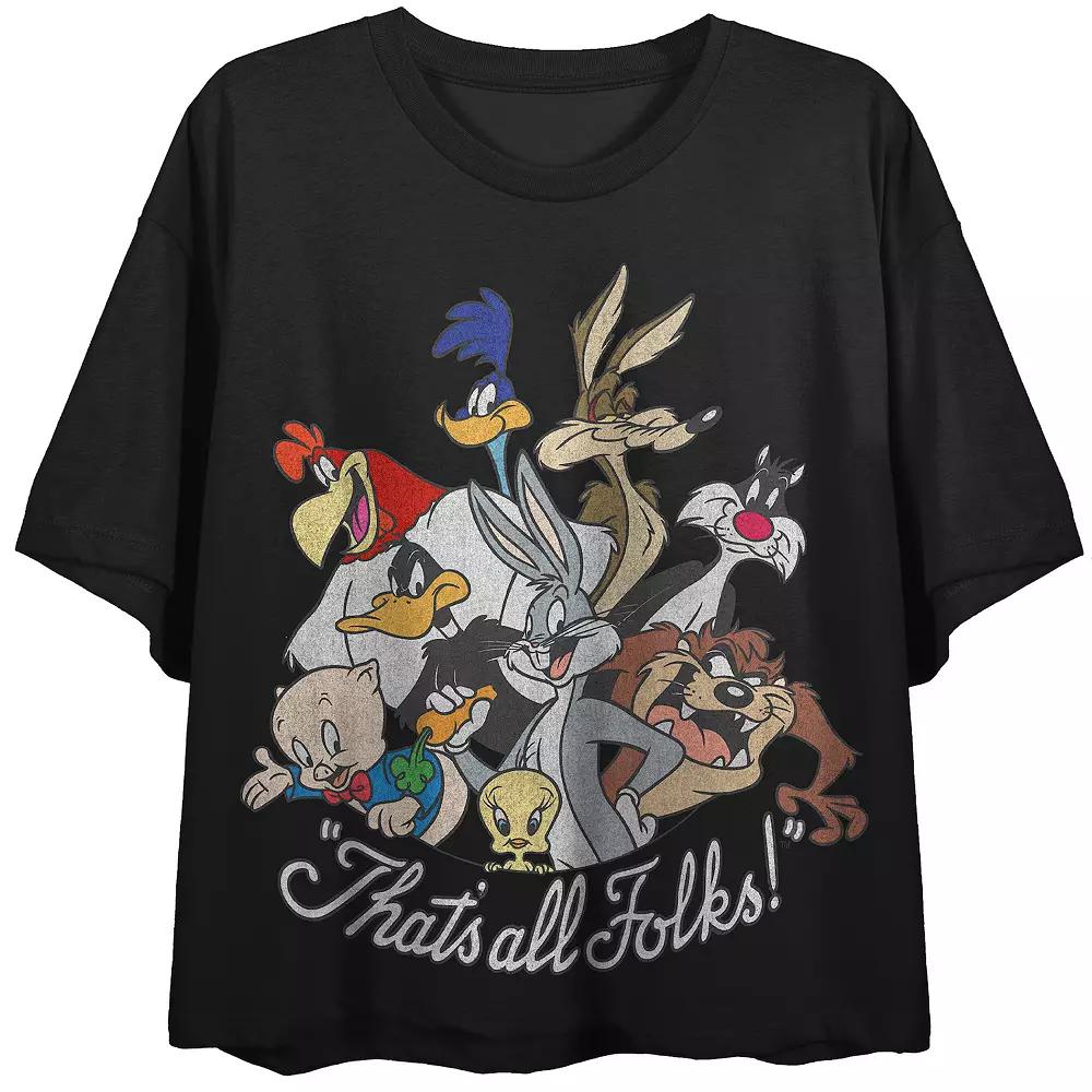 Juniors' Looney Tunes Crop Graphic Tee, Girl's,  Product Image