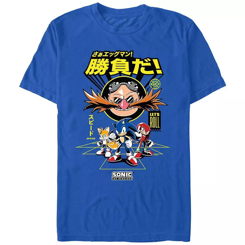 Men's Sonic The Hedgehog Friends And Foe Graphic Tee, Size: Medium, Royal Product Image