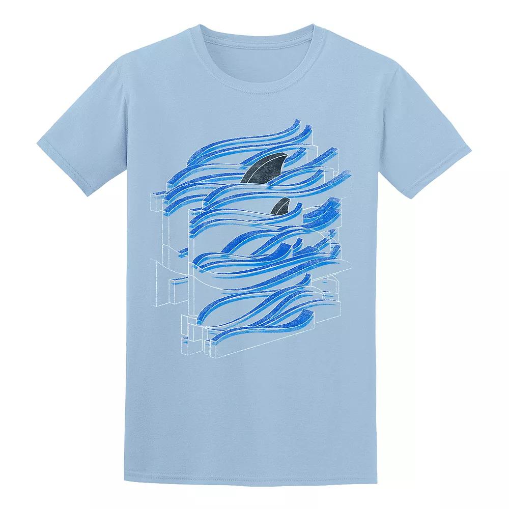 Men's COLAB89 by Threadless Bulo Fins Tee, Size: XXL, Light Blue Product Image
