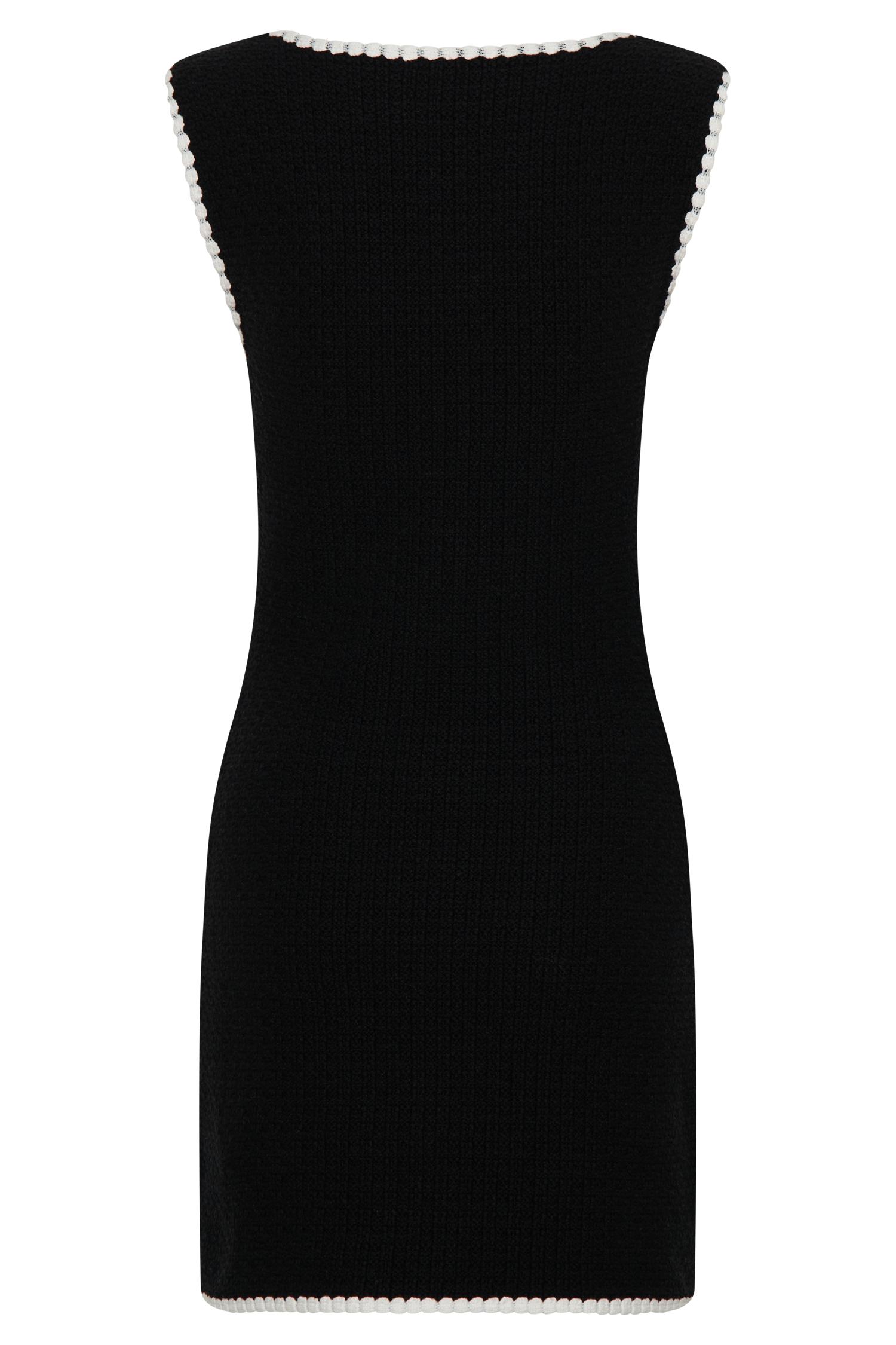Mia Contrast Knit Mini Dress - Black/White Product Image