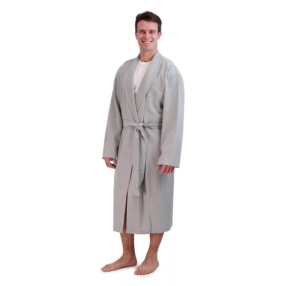 Men's Hanes® Cotton Waffle Robe, Grey Gray Product Image