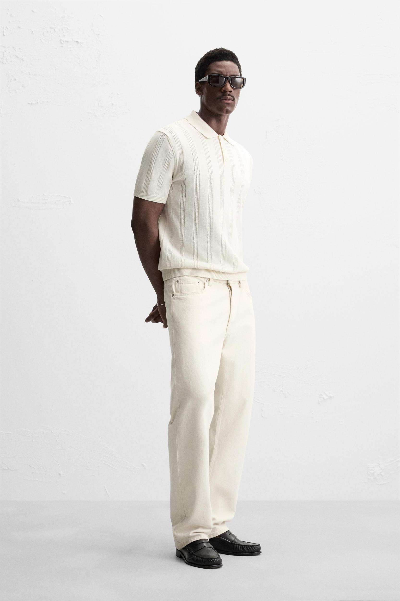 RIBBED KNIT POLO SHIRT Product Image