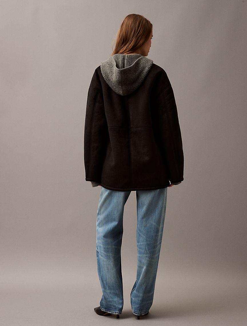 Faux Shearling Relaxed Coat Product Image