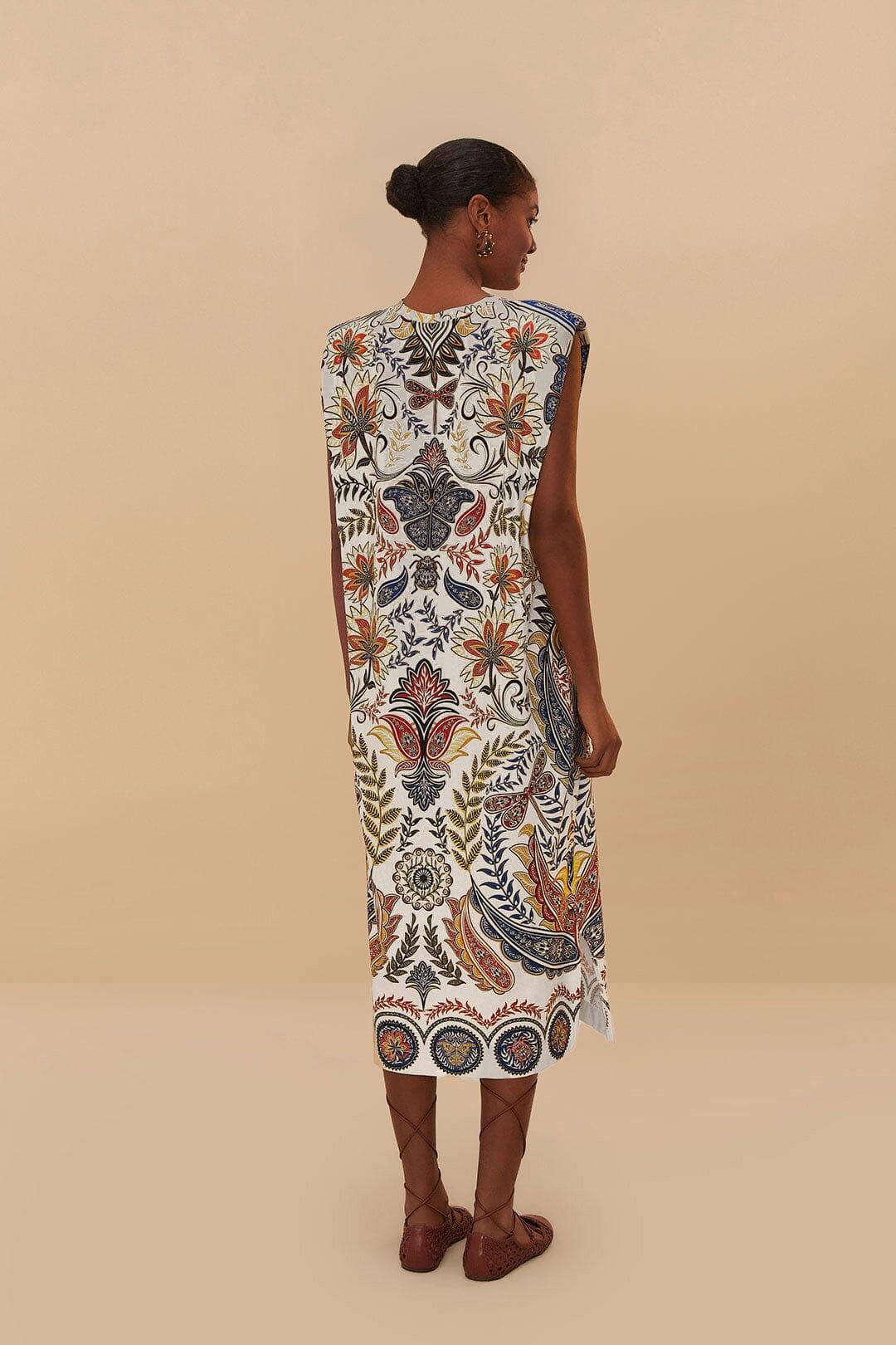 Off-White Boho Glam Midi Dress Product Image