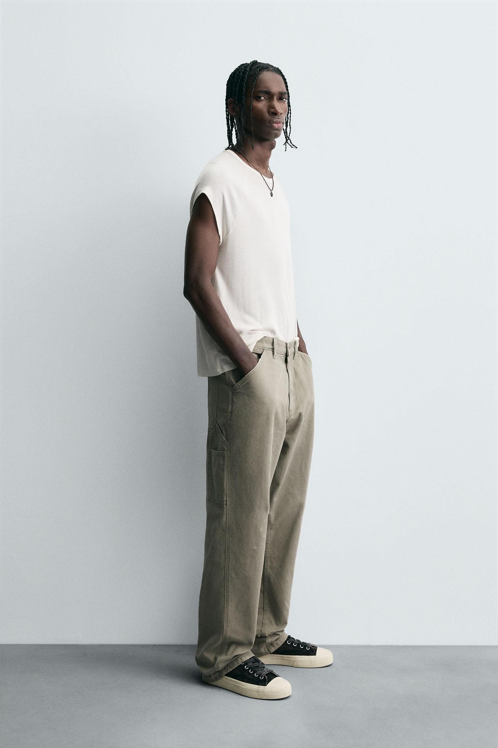 WASHED EFFECT CARPENTER PANTS Product Image