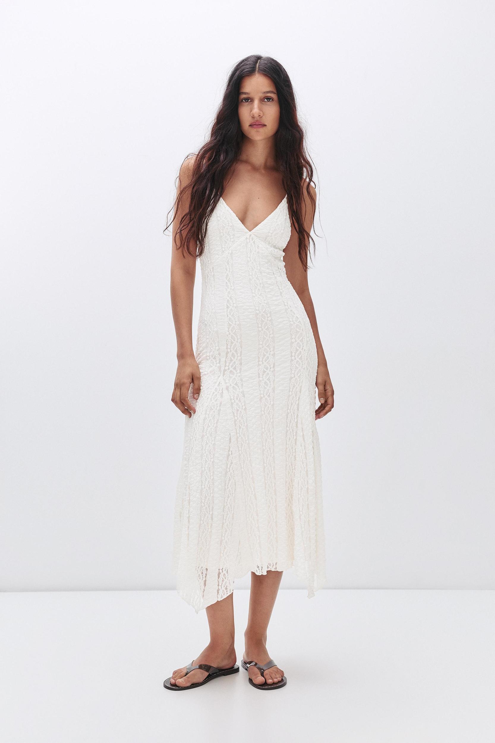 Lace Strappy Midi Dress Product Image