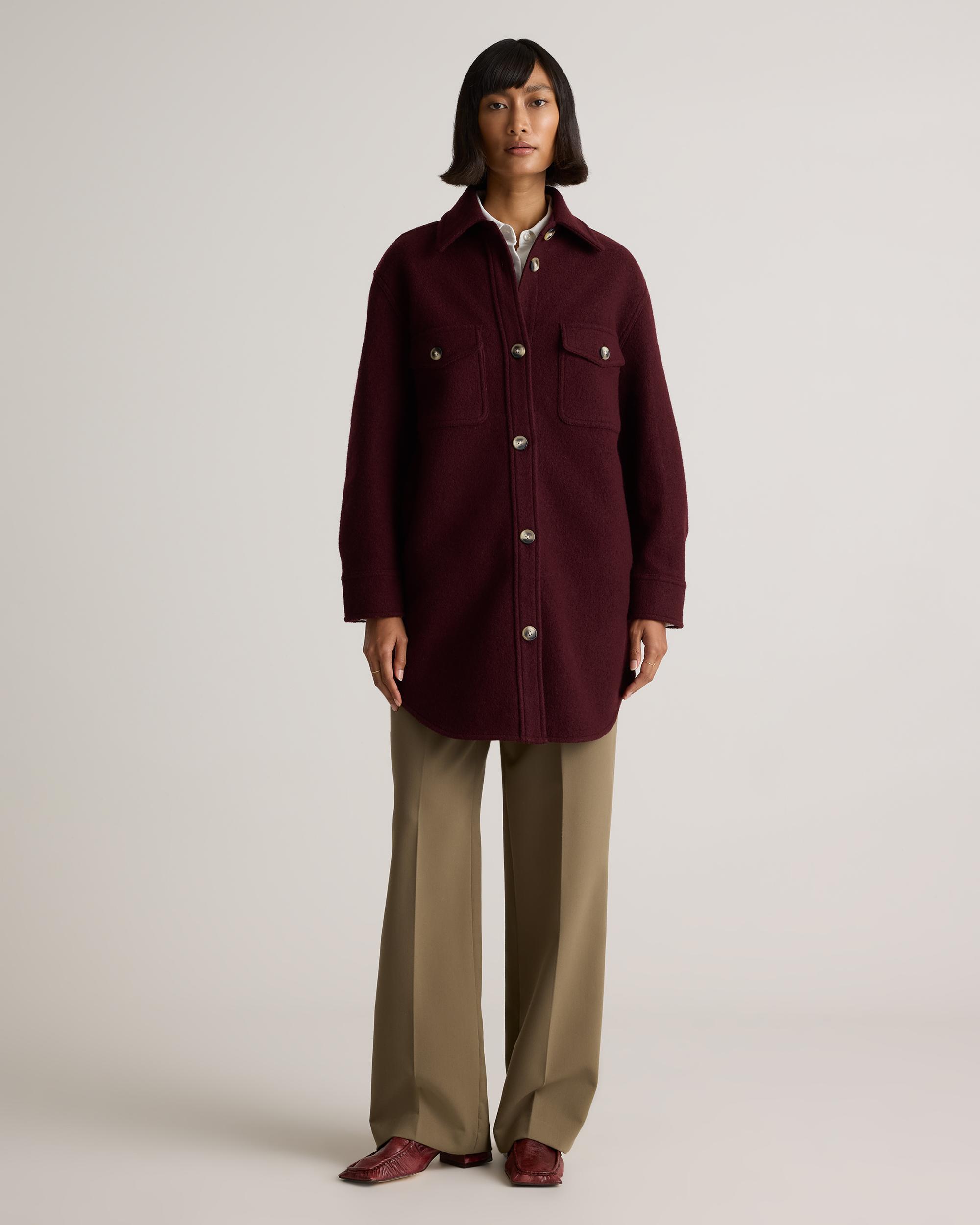 Quince | Women's 100% Merino Wool Long Shirt Jacket Size XS Product Image