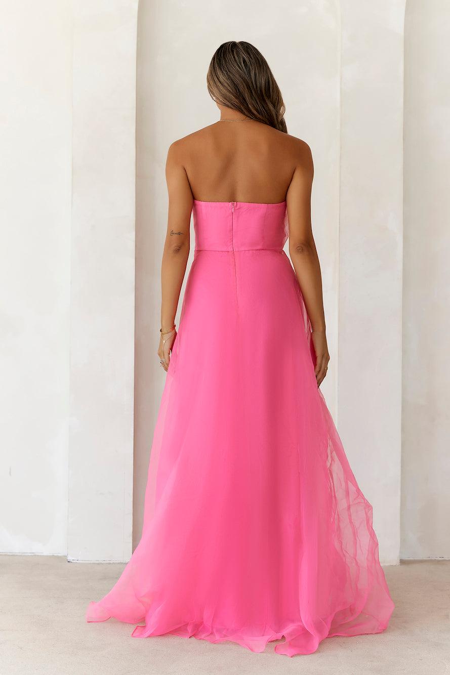 Queen Of The Ball Strapless Maxi Dress Pink Product Image