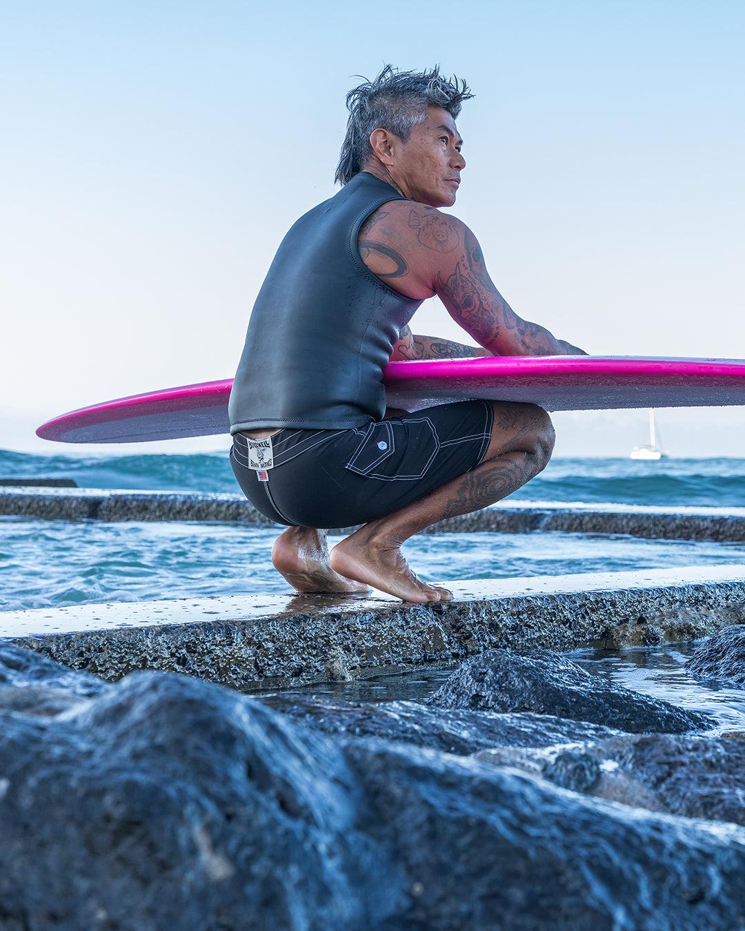 808 Boardshorts - Black Racing Stripes Male Product Image