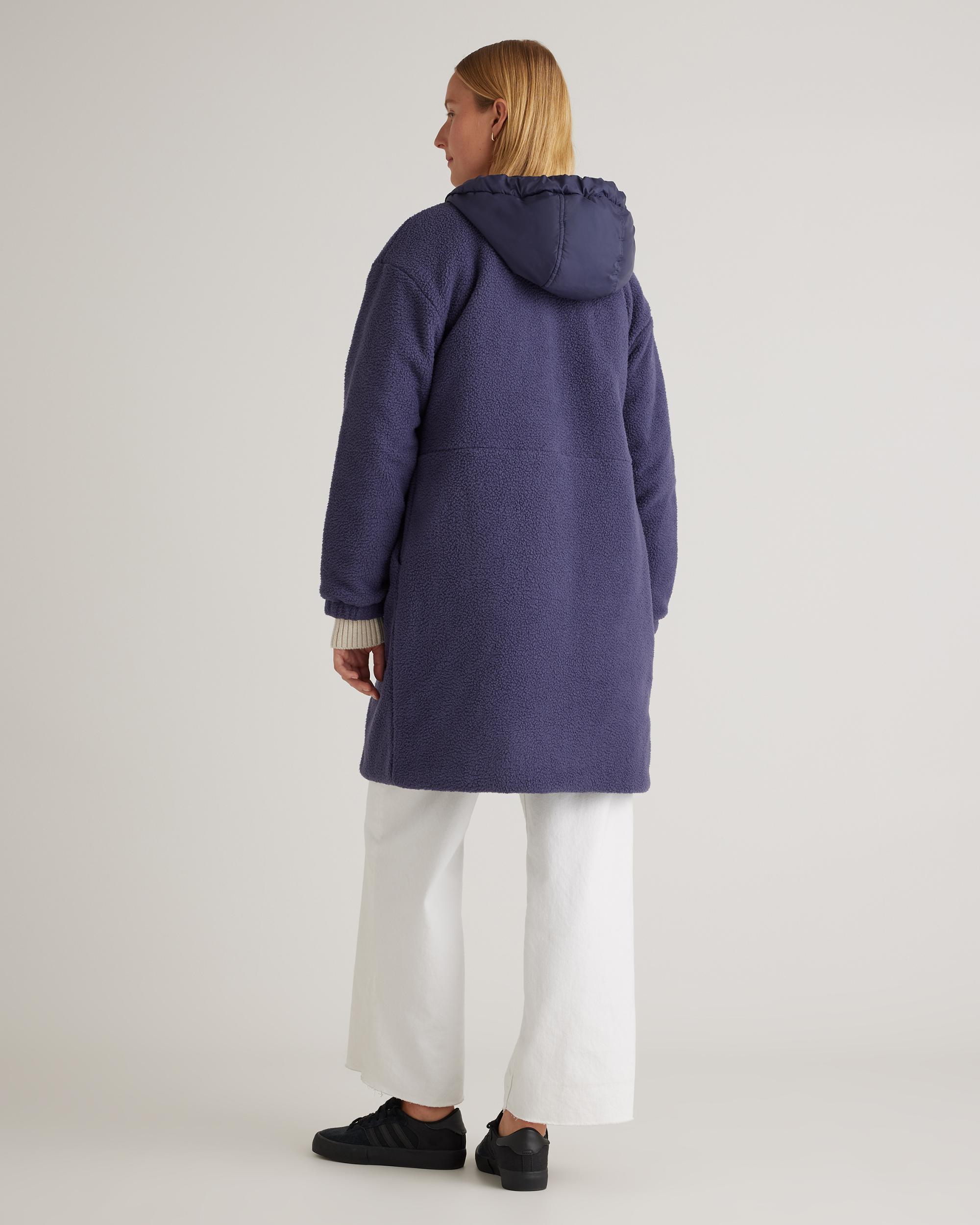 Quince | Women's Long Hooded Sherpa Jacket 100% Polyester Product Image