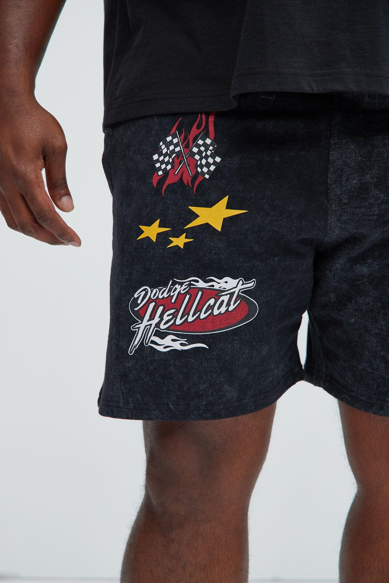 Dodge Hellcat Vintage Wash Shorts - Black Product Image