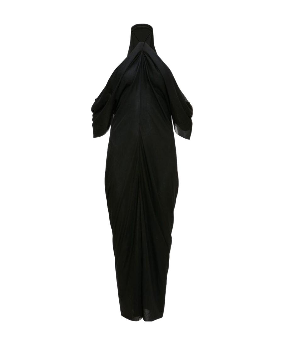 JW ANDERSON Halterneck Draped Long Dress In Black Product Image