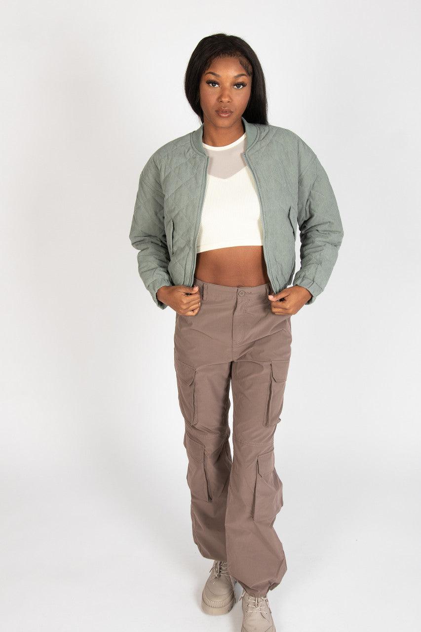 Quilted Corduroy Bomber Jacket Product Image