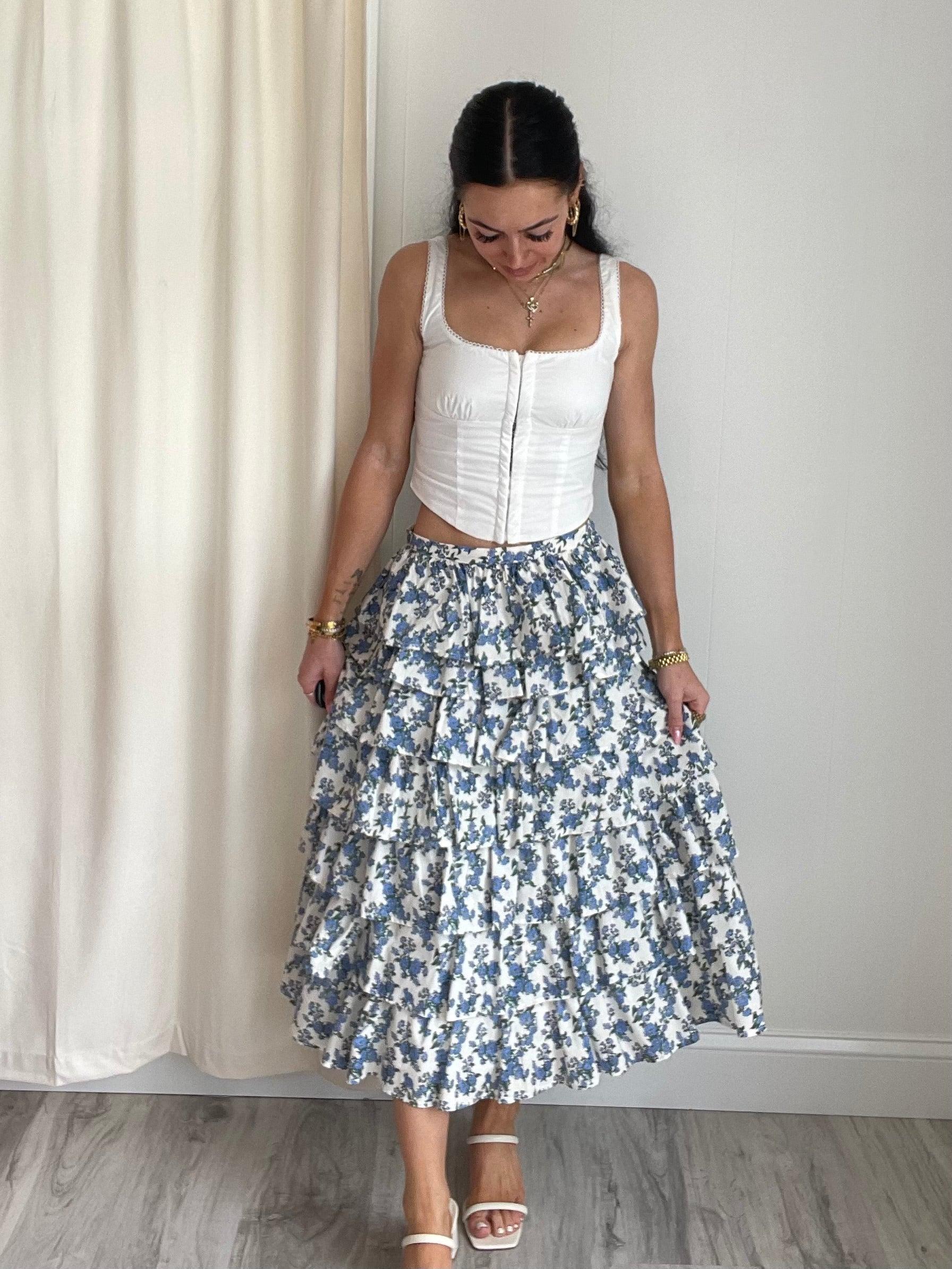 Kendall Tiered Ruffle Midi Skirt | FINAL SALE Product Image