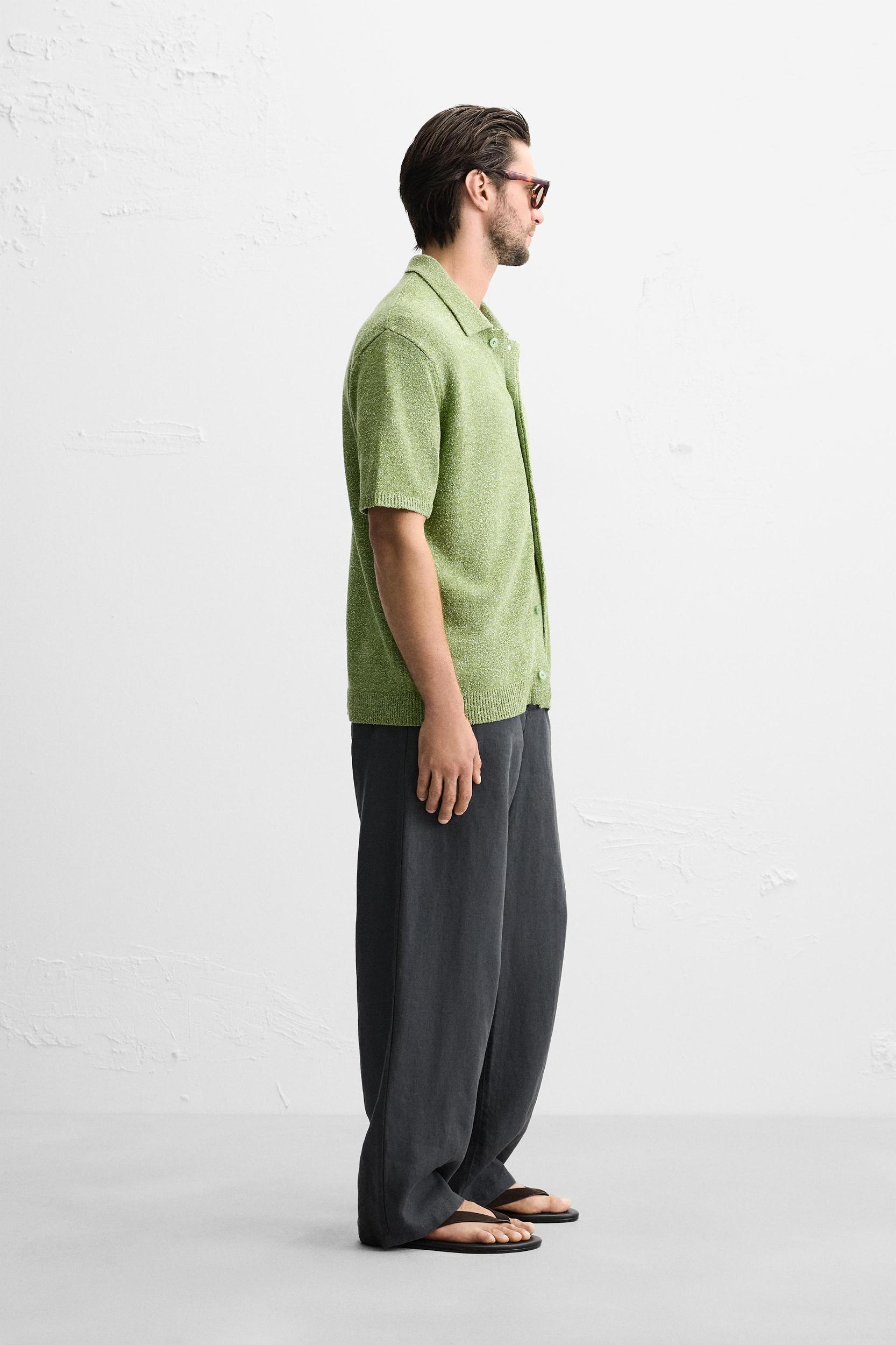 BOUCLÉ TEXTURED KNIT SHIRT Product Image