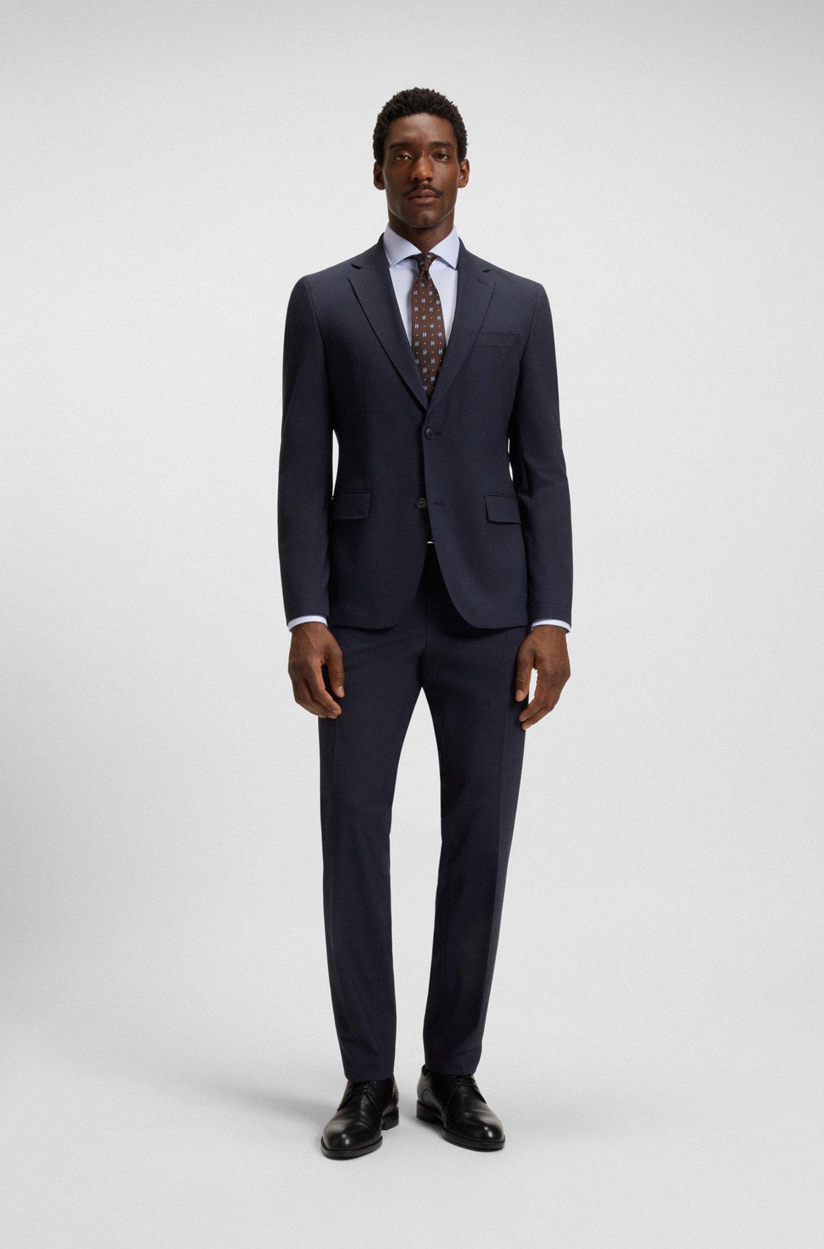 Slim-fit shirt in structured cotton Product Image