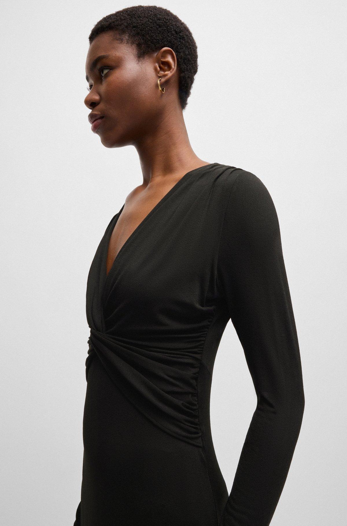 Twist-front dress in stretch crepe Product Image