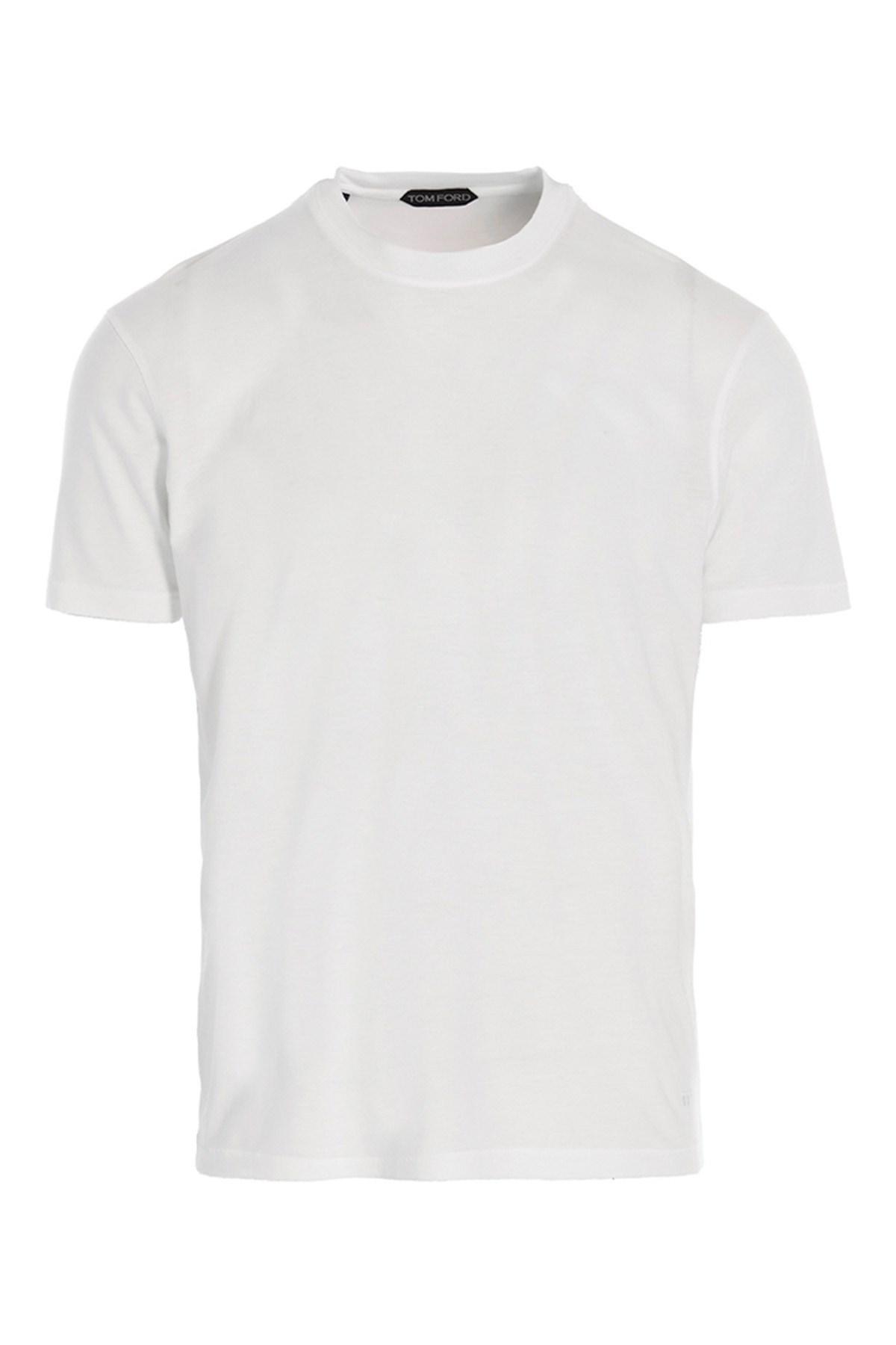 TOM FORD Stretch Cotton & Modal Jersey T-shirt In White Product Image