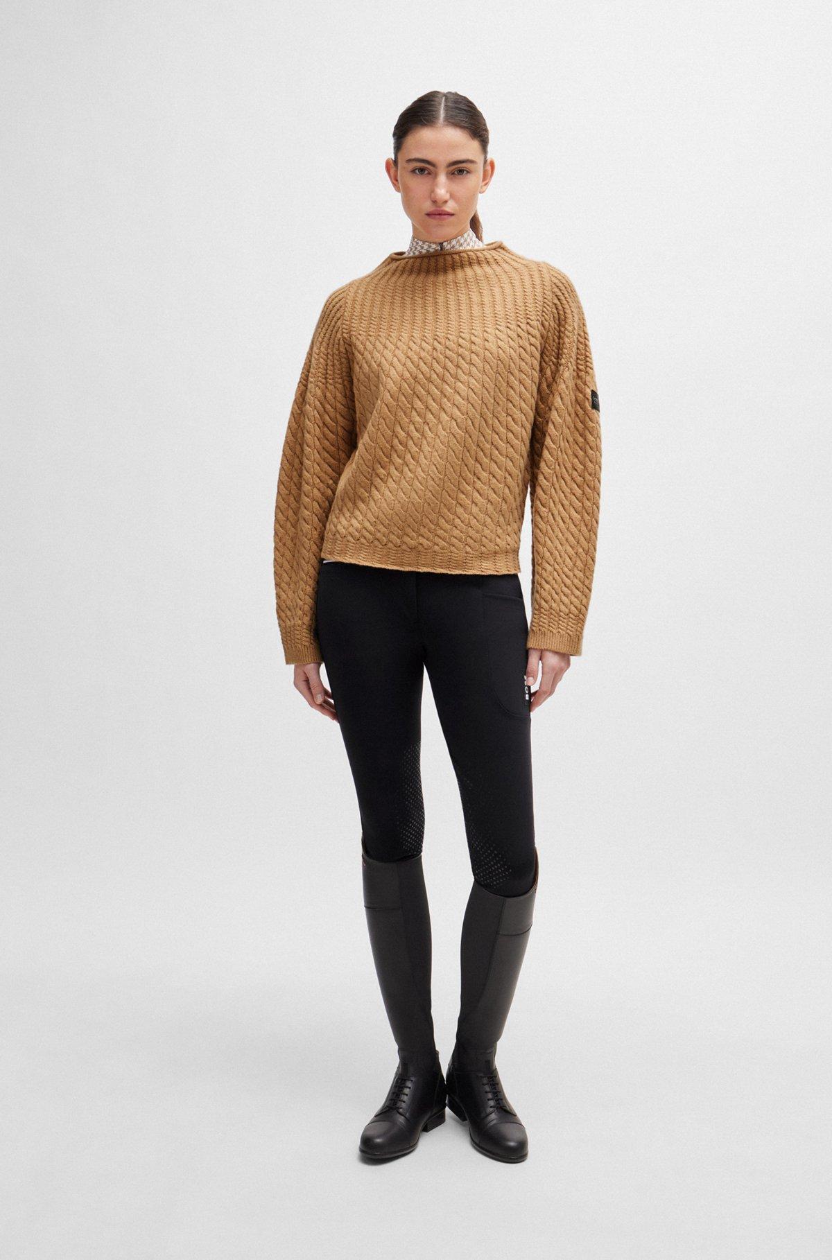 Equestrian cropped sweater in wool and cashmere Product Image