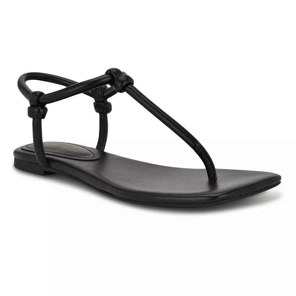 Nine West Nortny Women's Casual Square Toe Flat Sandals, Size: 8, Black Product Image