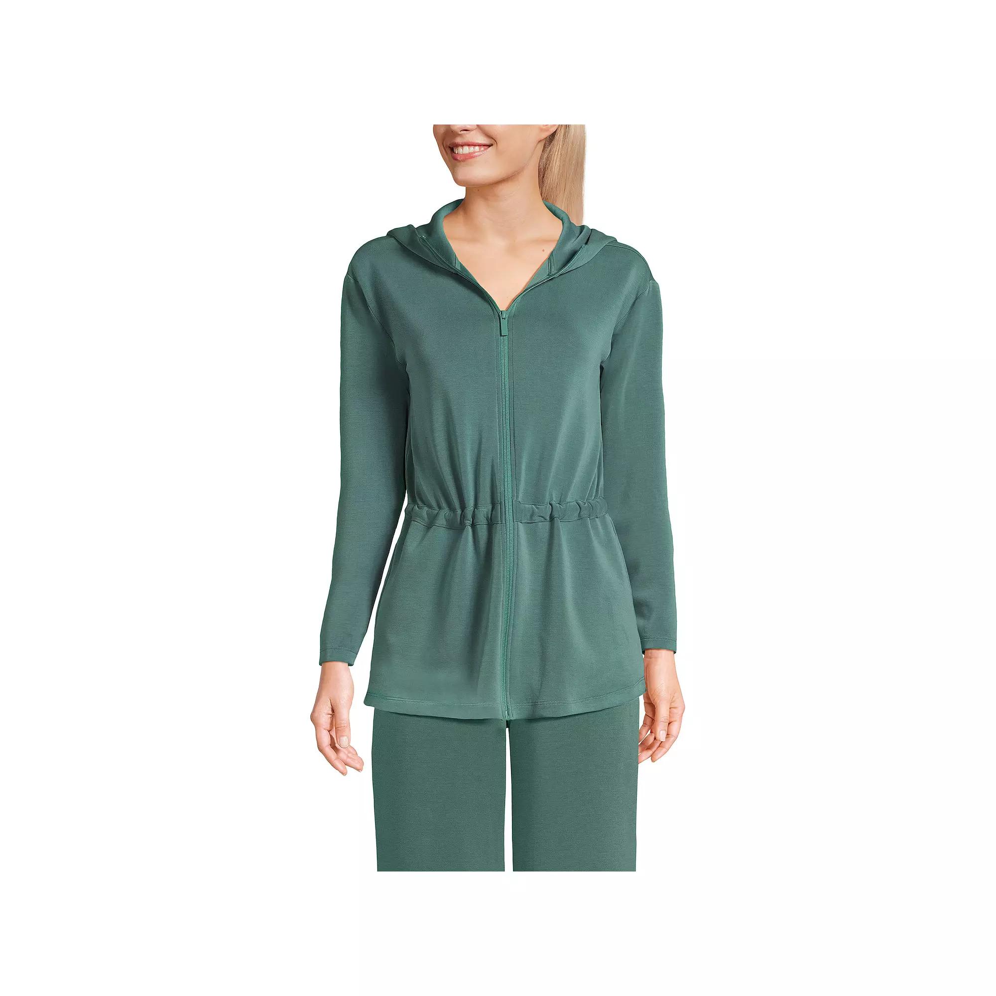 Women's Lands' End Softest Touch Zip-Up Tunic Hoodie Jacket,  Product Image