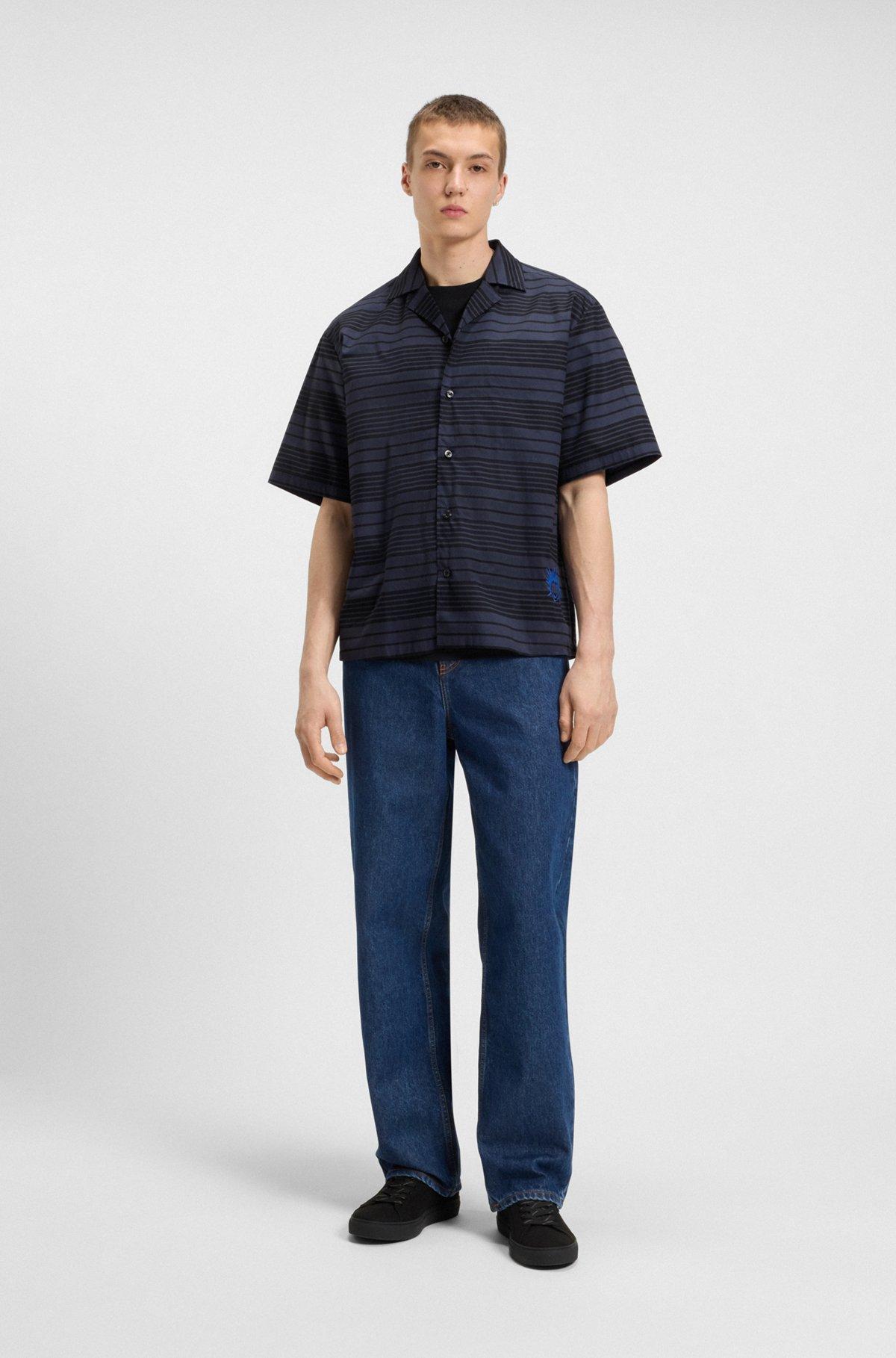 HUGO - Low-top trainers in faux suede - Black Product Image