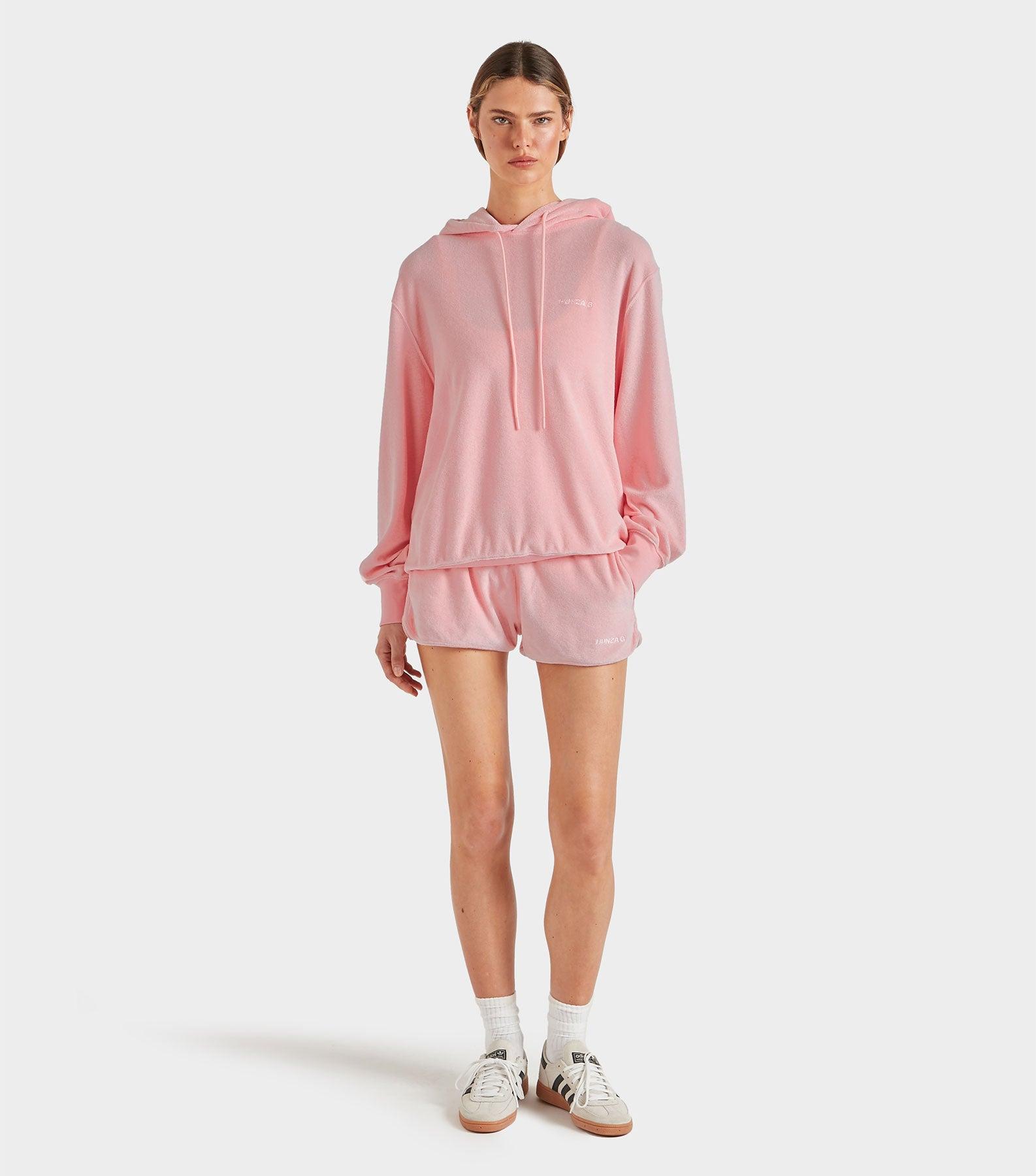 Terry Towelling Hoodie - Pink Product Image