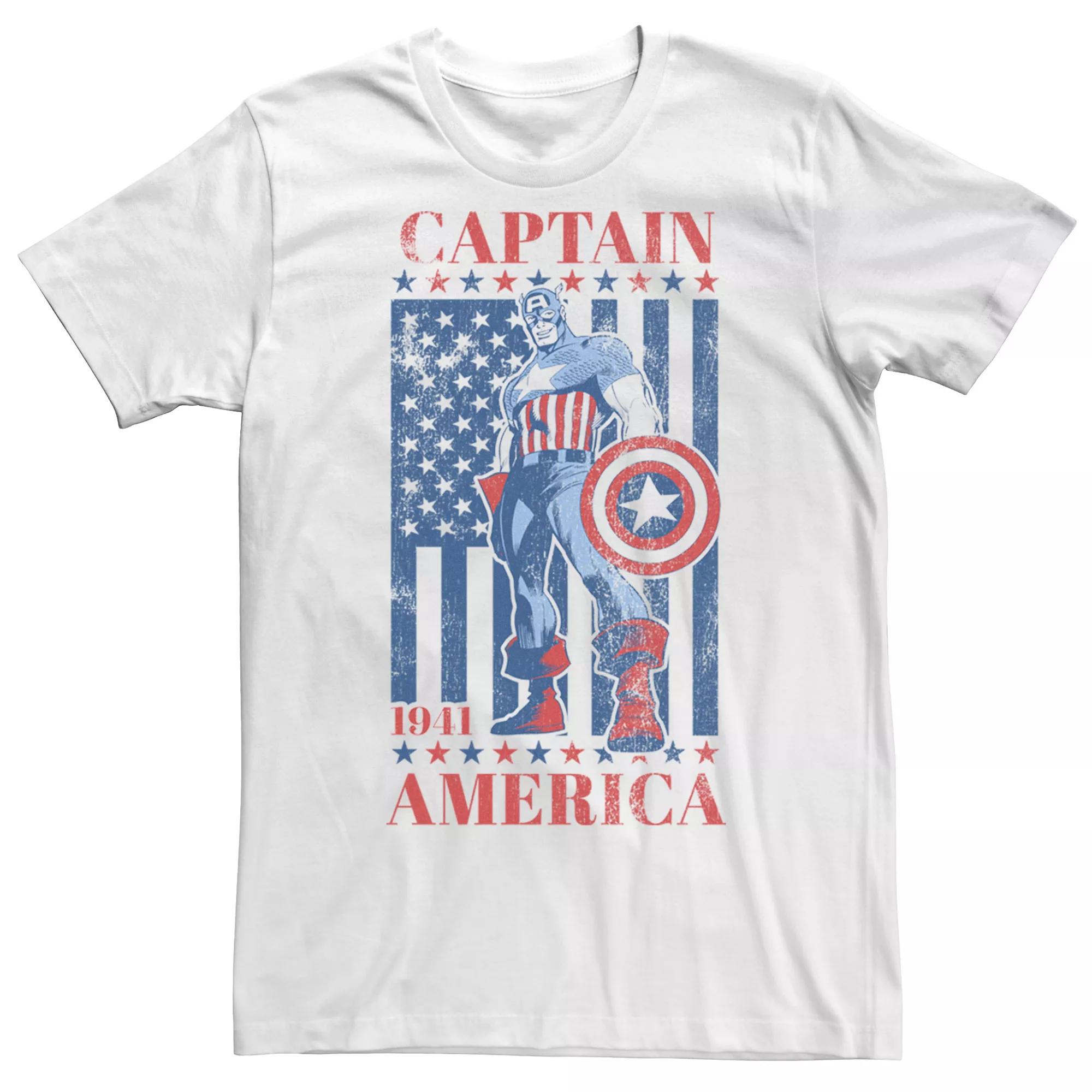Men's Marvel Captain America Flag Graphic Tee,  Product Image