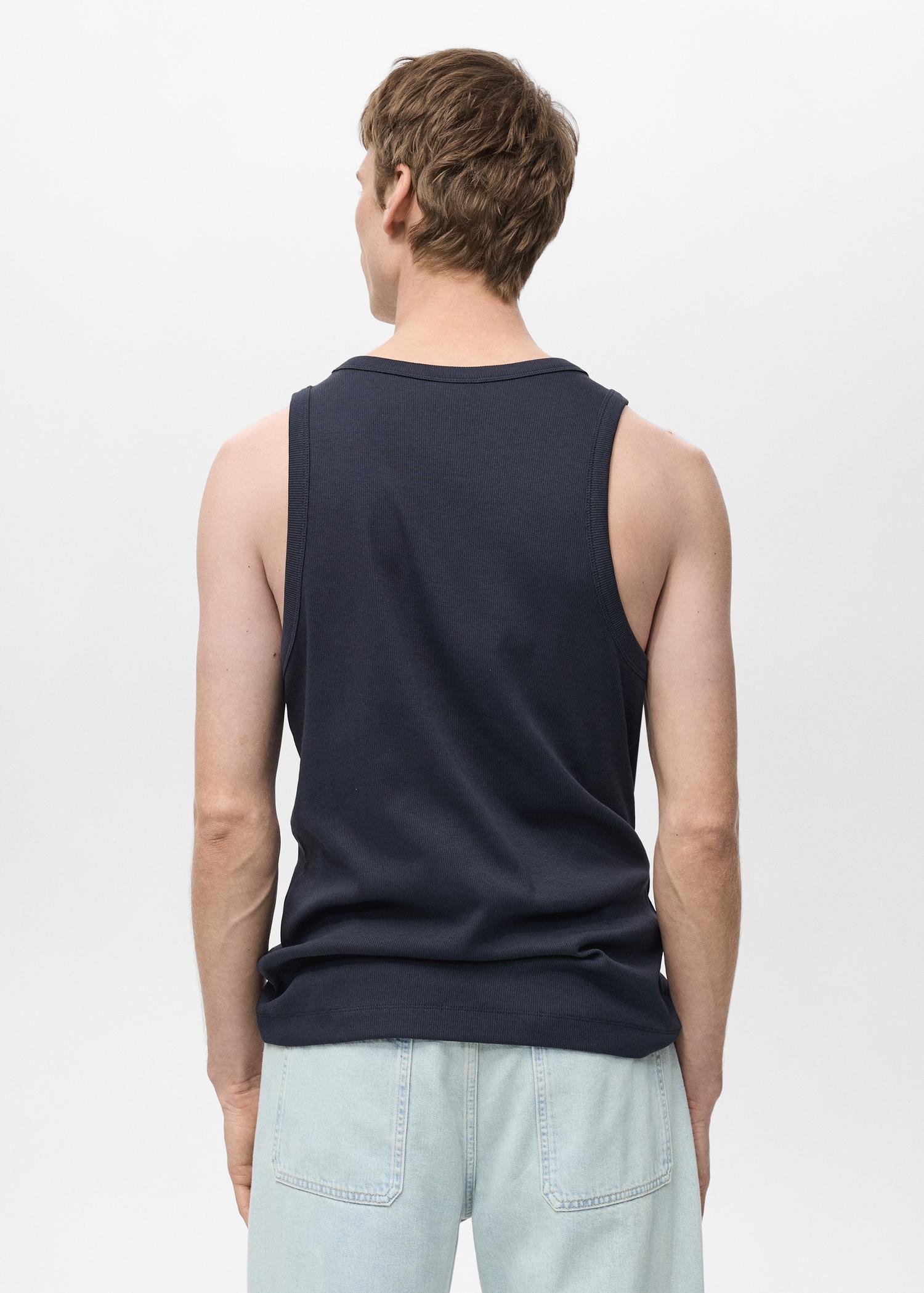 Slim-fit ribbed tank top - Men | MANGO USA Product Image