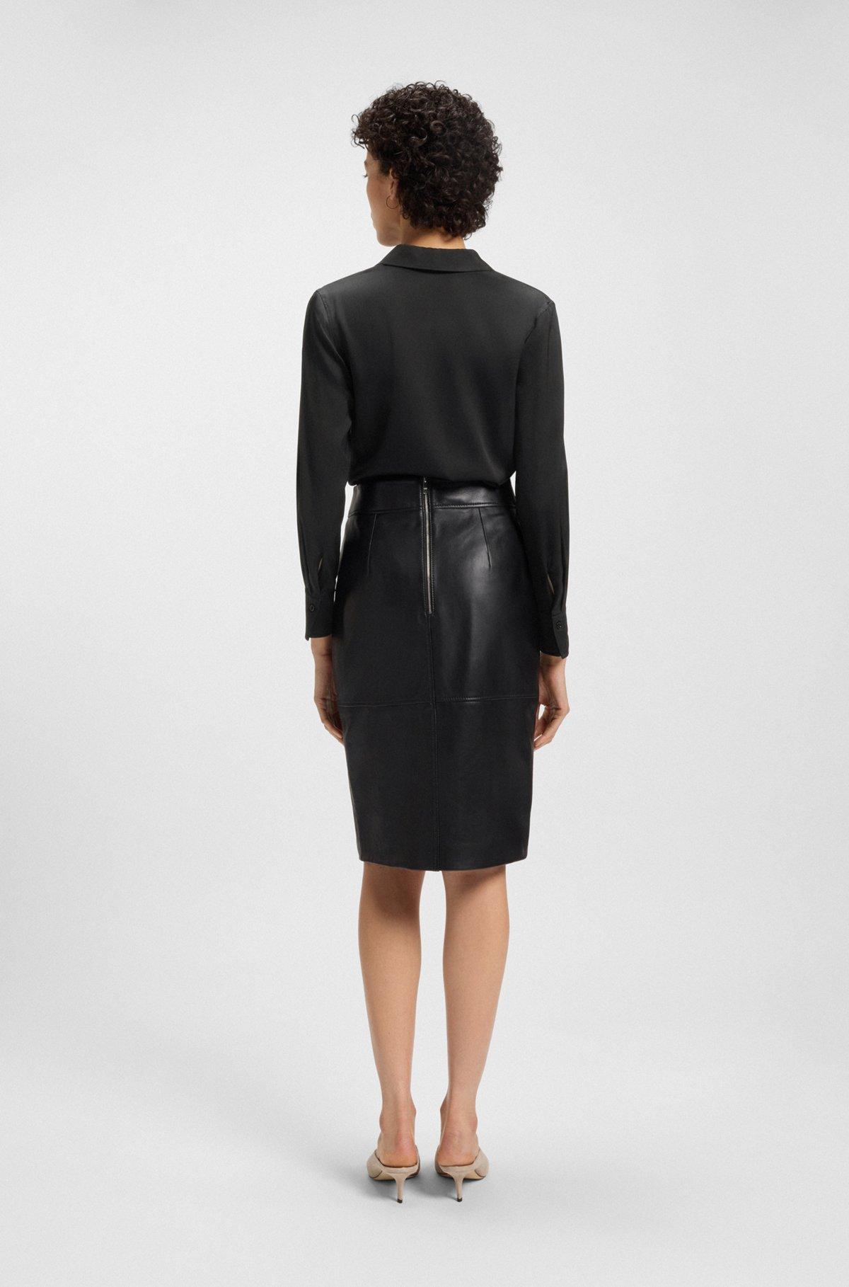 Wrap-front blouse in stretch silk Product Image