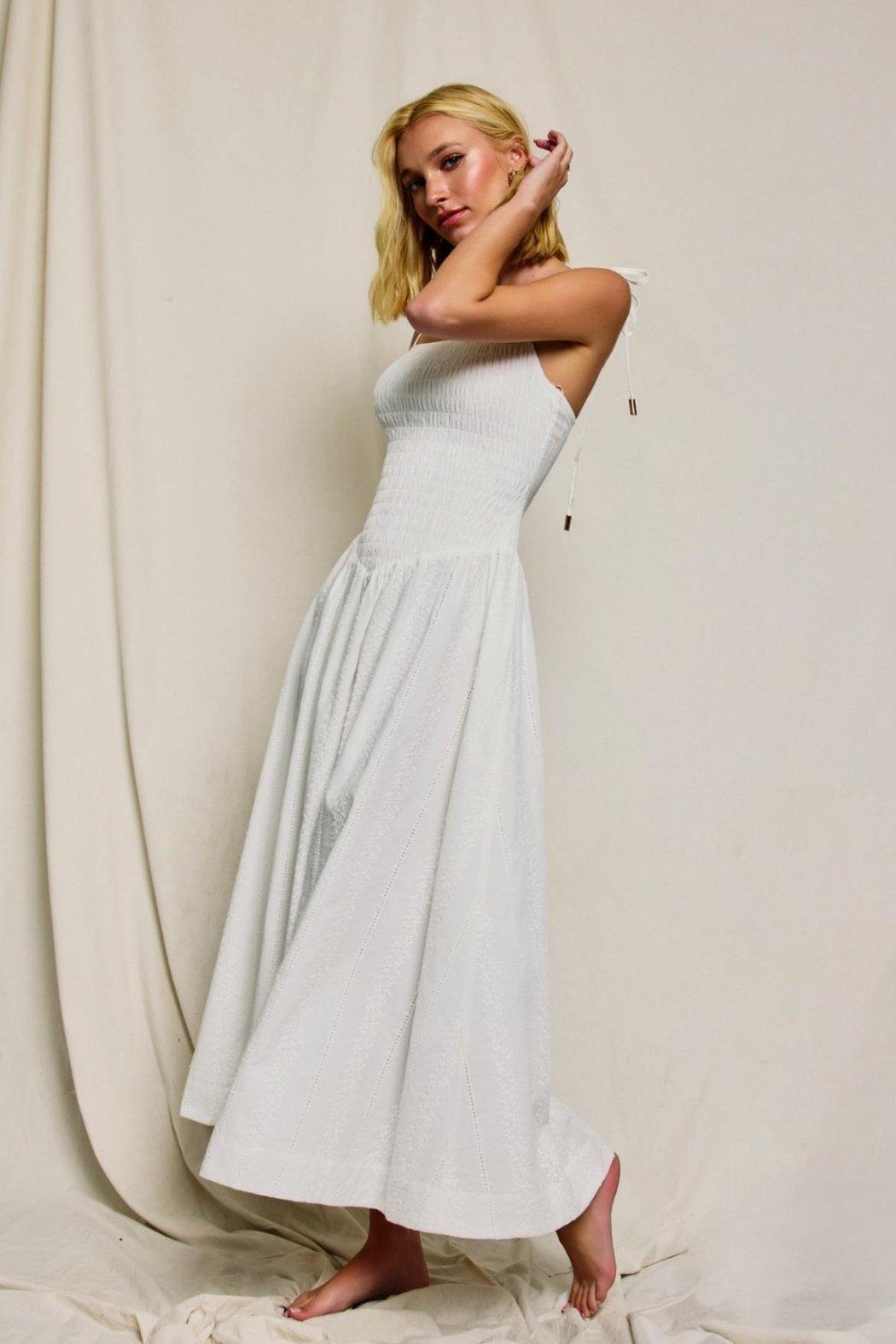 Smocked Embroidered Dress Product Image