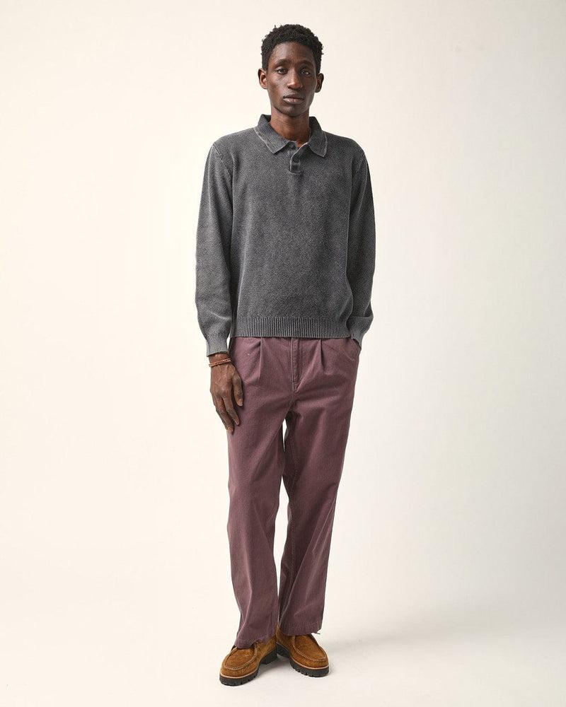 LS Rice Stitch Polo - Black Product Image