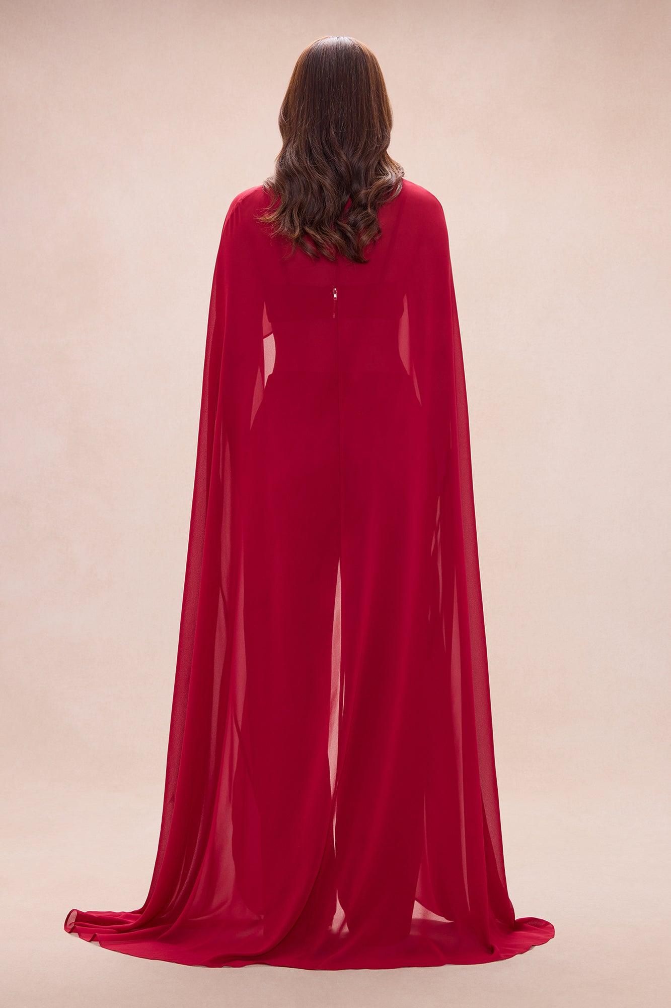 Forever Yours Chiffon Pant Set - DarkRed Female Product Image