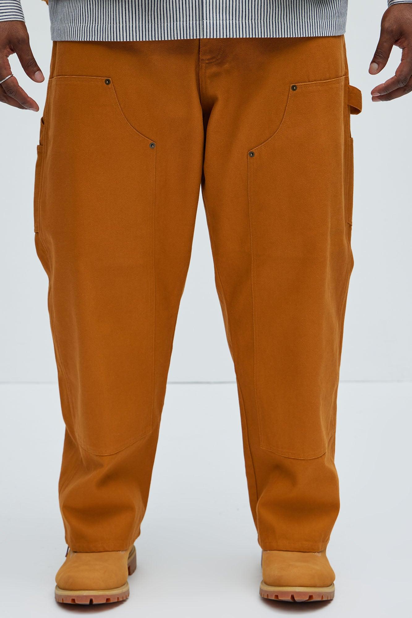 Alexander Double Knee Straight Utility Canvas Pants - Tan Product Image
