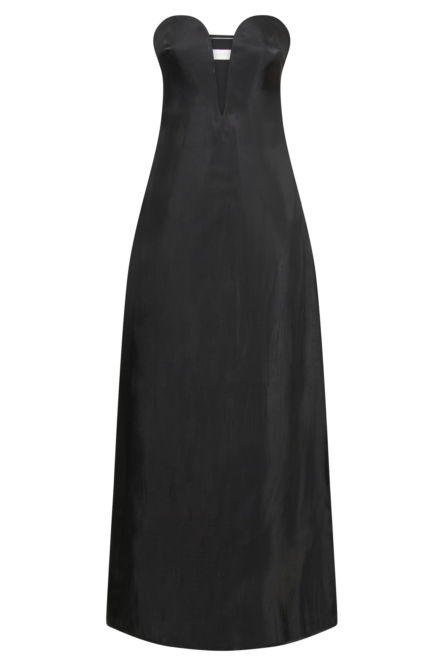 Chantelle Liquid Satin Midi Dress - Black Product Image