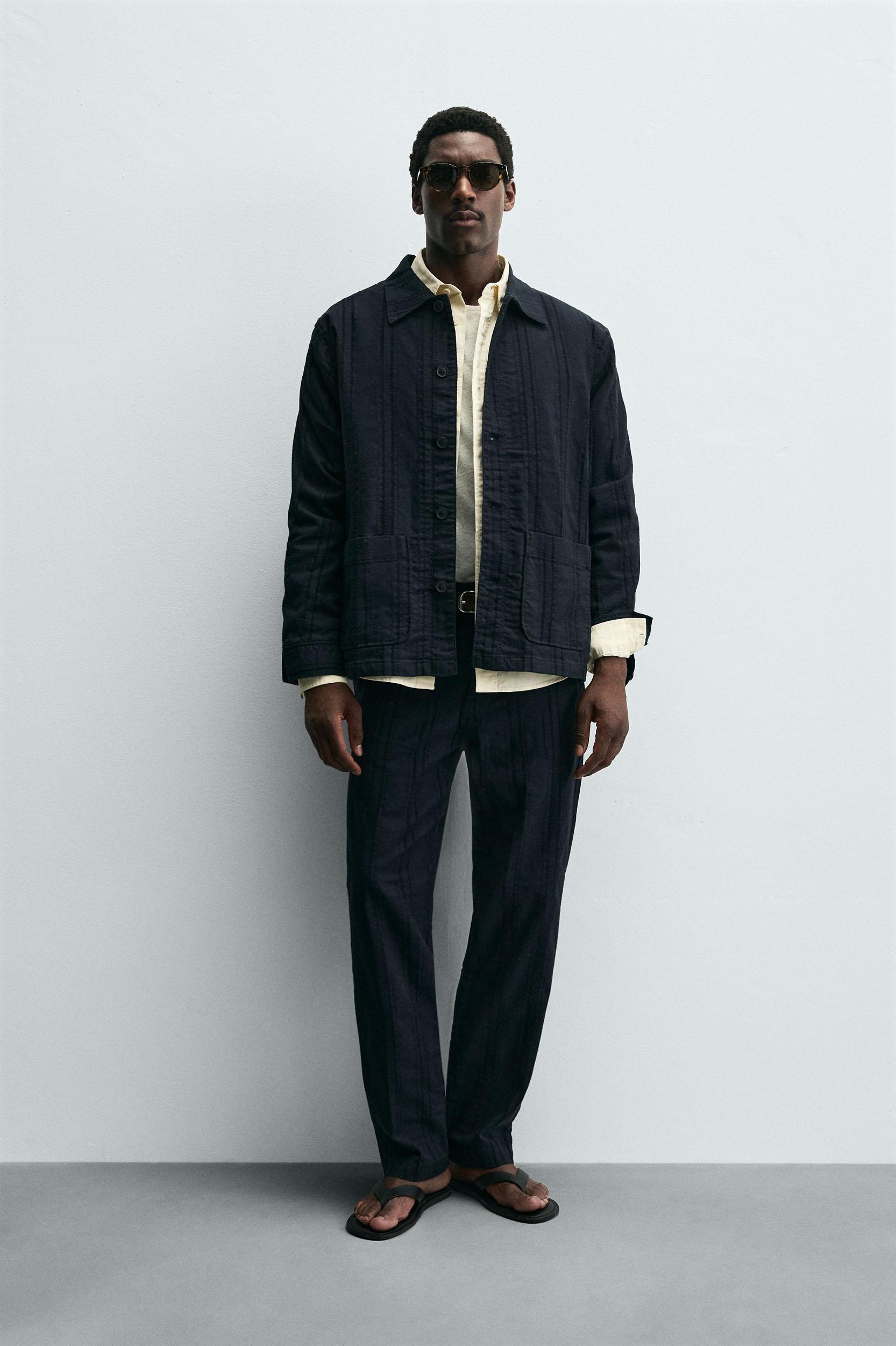 STRIPED JACQUARD OVERSHIRT Product Image