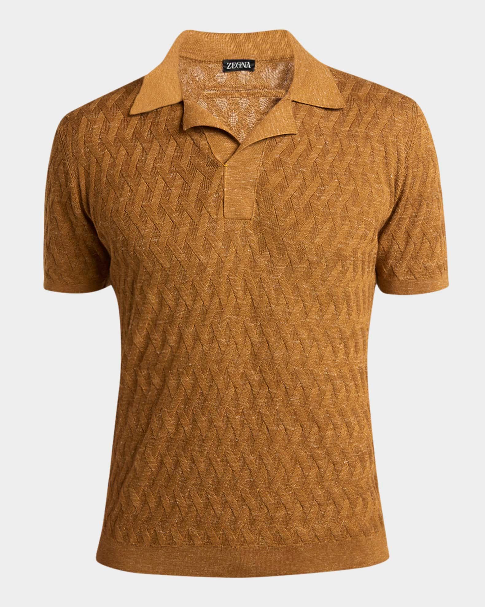 Men's Melange Diamond Mesh Polo Sweater Product Image