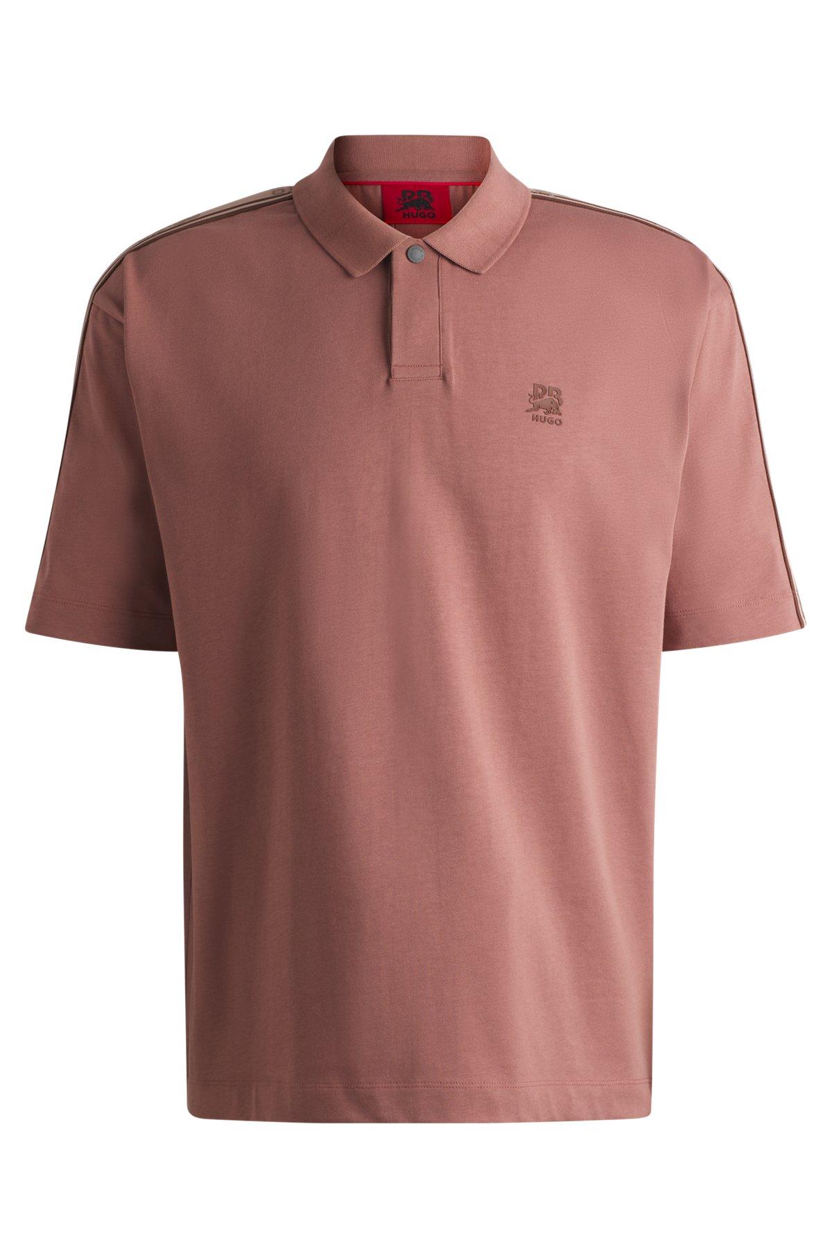 HUGO x RB cotton polo shirt with branded tape Product Image