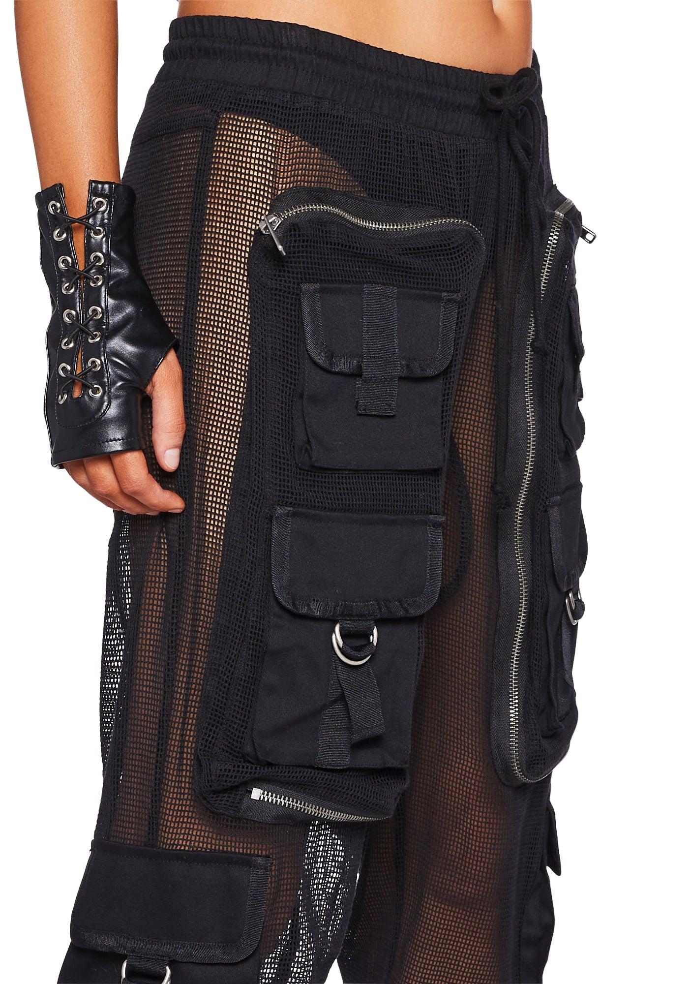 Complex Nights Fishnet Cargo Pants - Black Male Product Image