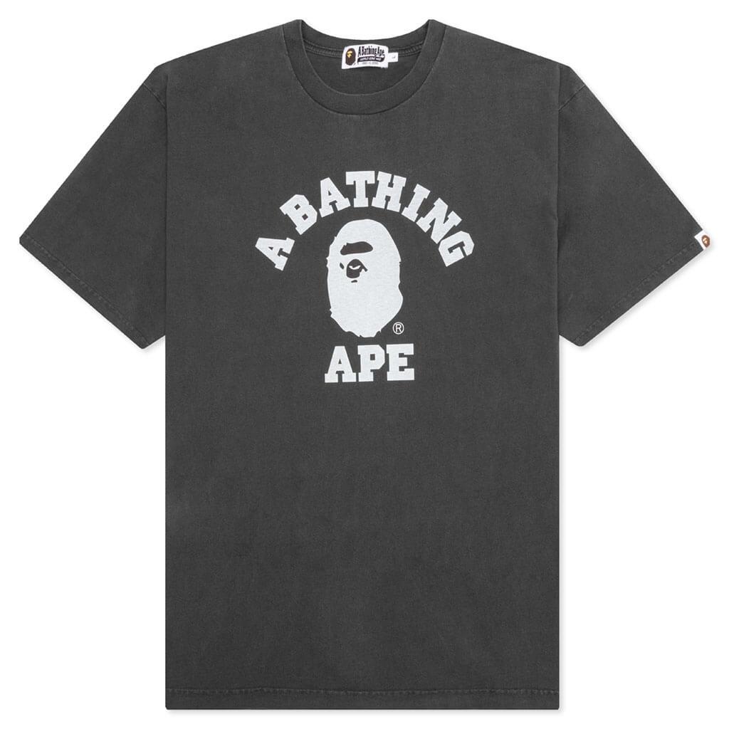 Pigment Dyed College Relaxed Fit Tee - Black Male Product Image